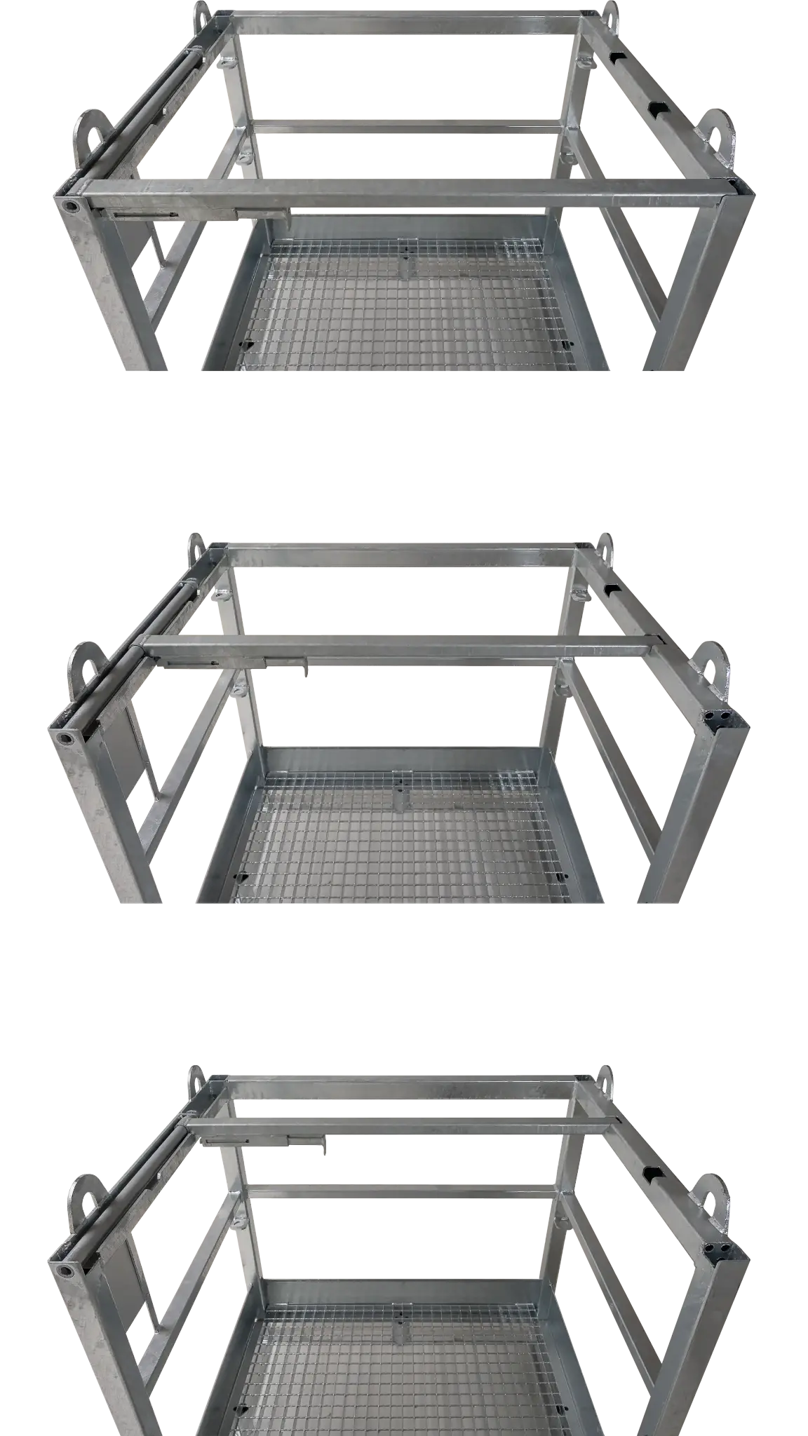 Die 3 Positionen des Haltebügels.
